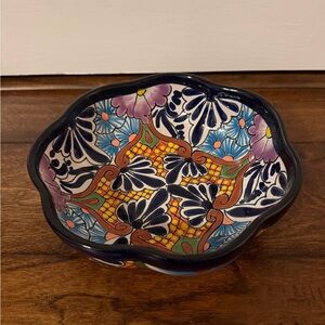 Beautiful Talavera Floral Ceramic Bowl.  Measures 7 3/8 wide.